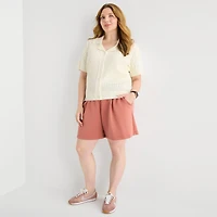 Stylus Plus Womens Short Sleeve Polo Sweater