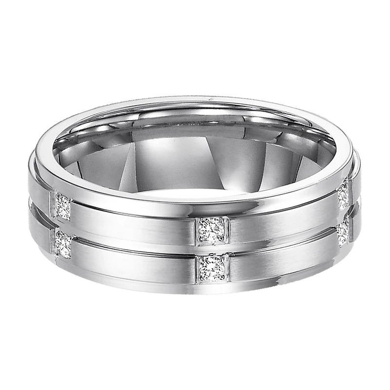Limited Quantities! Mens 1/7 CT. T.W. White Diamond Stainless Steel Band