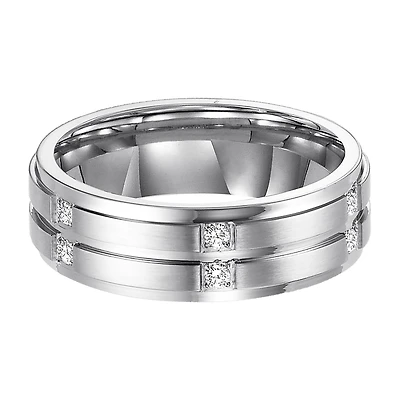 Limited Quantities! Mens 1/7 CT. T.W. White Diamond Stainless Steel Band