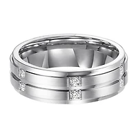 Limited Quantities! Mens 1/7 CT. T.W. White Diamond Stainless Steel Band