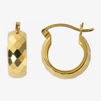 Womens 24K Gold Over Silver 18mm Hoop Earrings