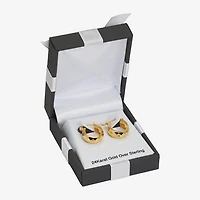 Womens 24K Gold Over Silver 18mm Hoop Earrings