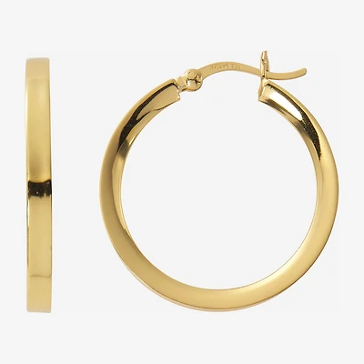Womens 24K Gold Over Silver 30mm Hoop Earrings