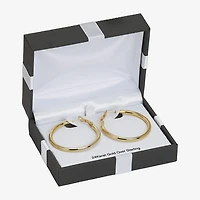 Womens 24K Gold Over Silver 40mm Hoop Earrings