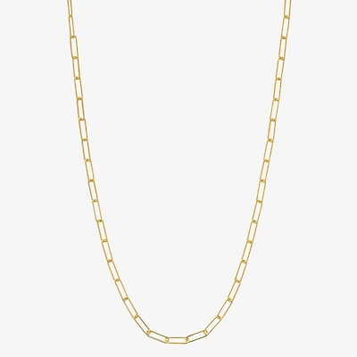 Made in Italy Womens 24K Gold Over Silver 18 Inch Link Necklace