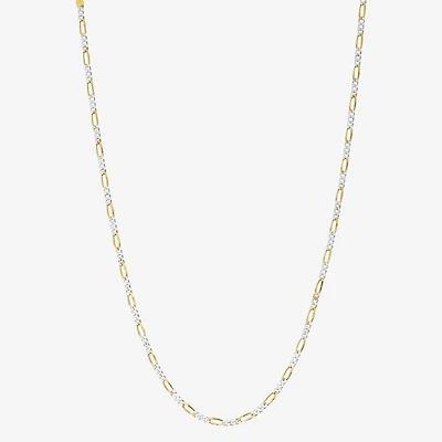 Made in Italy Womens 24K Gold Over Silver Inch Figaro Chain Necklace