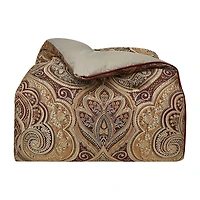 Five Queens Court Bordeaux 4-pc. Damask + Scroll Midweight Comforter Set