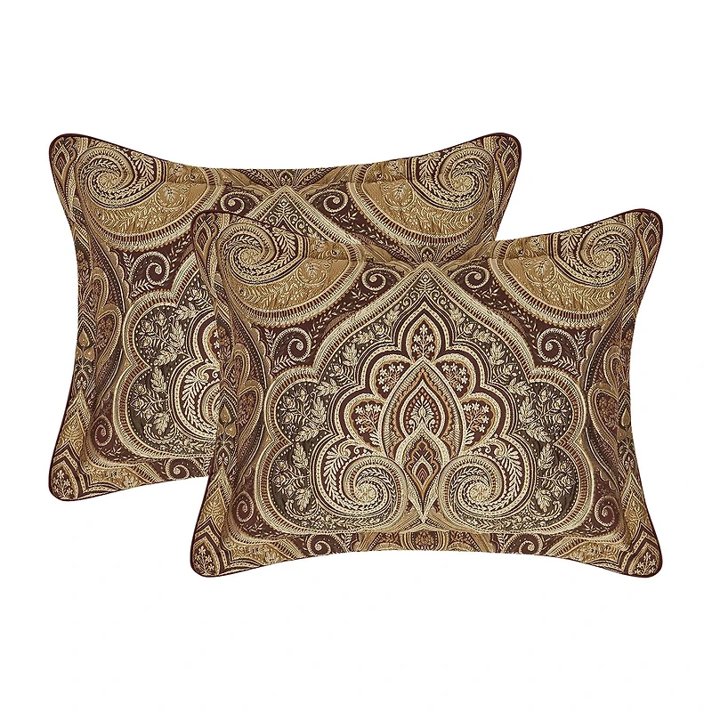 Five Queens Court Bordeaux 4-pc. Damask + Scroll Midweight Comforter Set