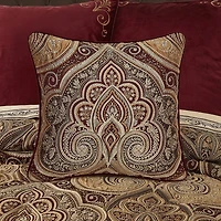 Five Queens Court Bordeaux Square Throw Pillow