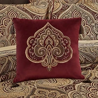 Five Queens Court Bordeaux Square Throw Pillow