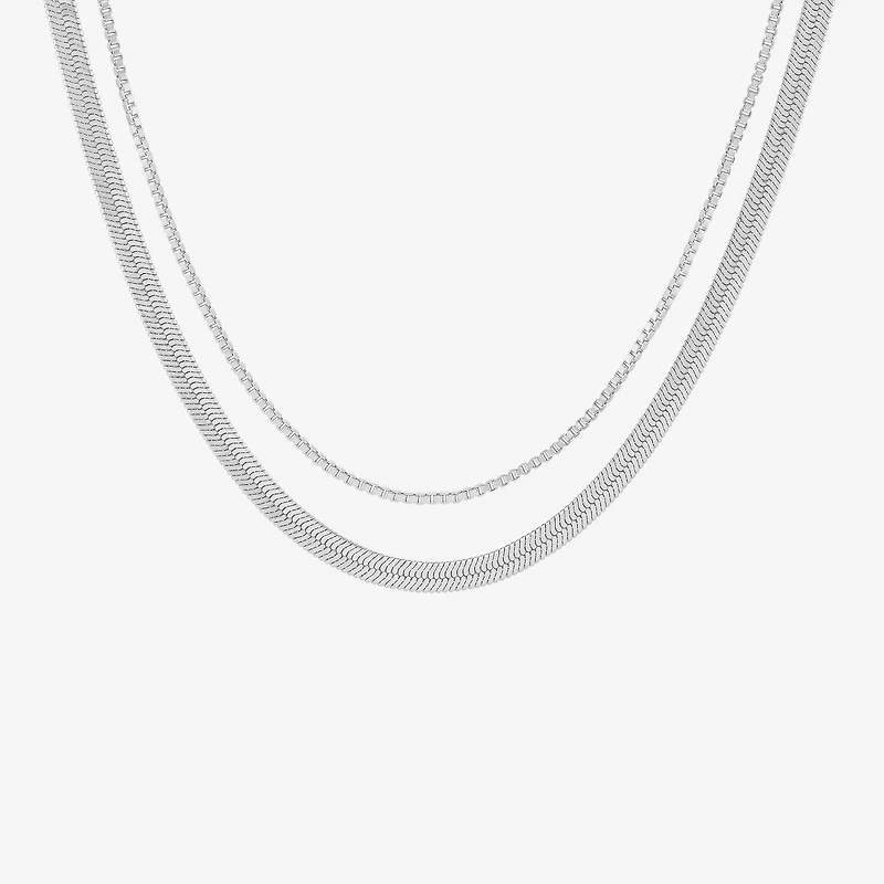 Womens Pure Silver Over Brass 2-pc. Necklace Set