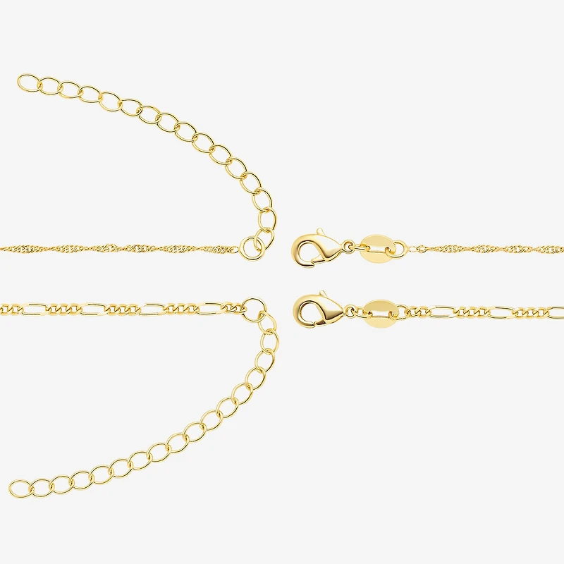 Womens 18K Gold Over Brass 2-pc. Necklace Set