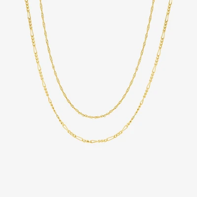 Womens 18K Gold Over Brass 2-pc. Necklace Set