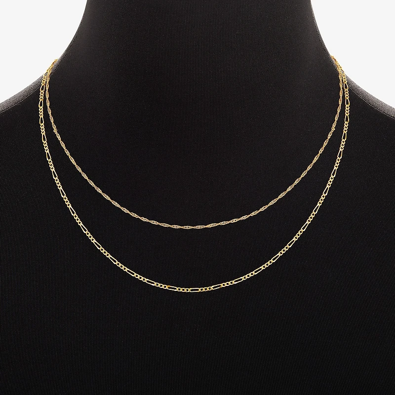 Womens 18K Gold Over Brass 2-pc. Necklace Set