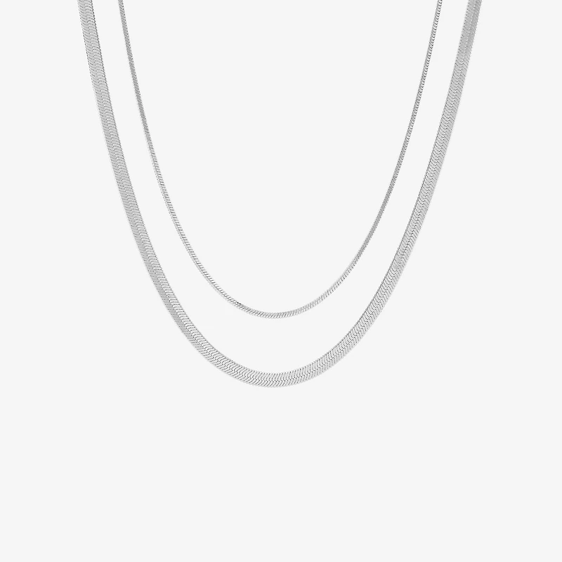 Womens Pure Silver Over Brass 2-pc. Necklace Set