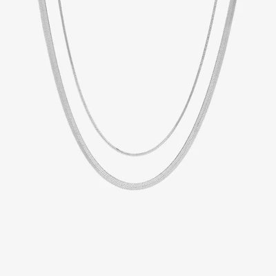 Womens Pure Silver Over Brass 2-pc. Necklace Set