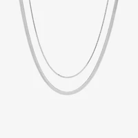 Womens Pure Silver Over Brass 2-pc. Necklace Set
