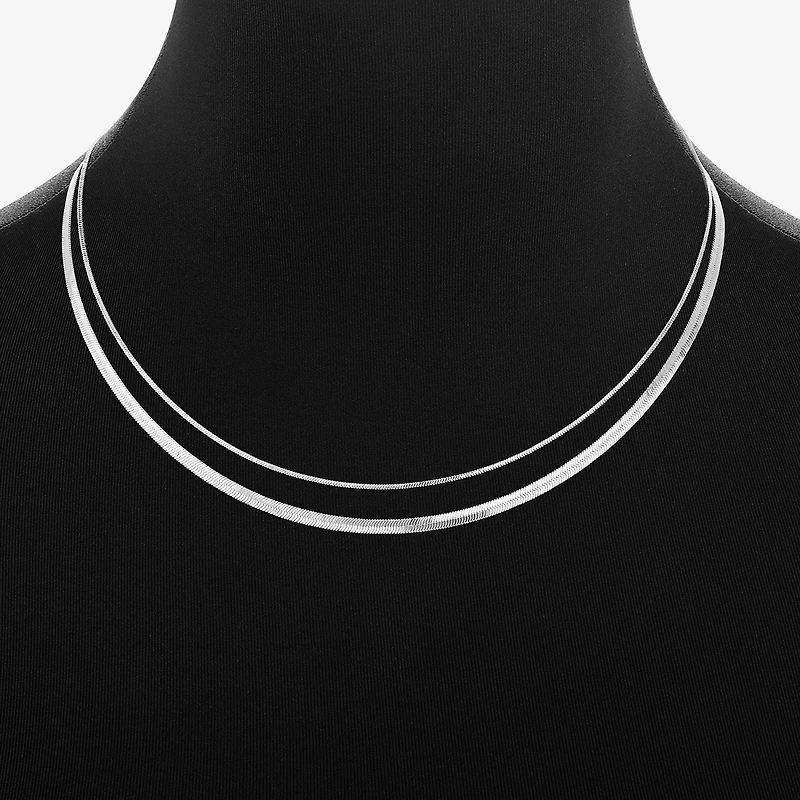 Womens Pure Silver Over Brass 2-pc. Necklace Set