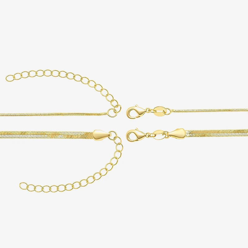Womens 18K Gold Over Brass 2-pc. Necklace Set