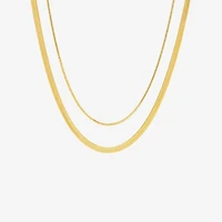 Womens 18K Gold Over Brass 2-pc. Necklace Set