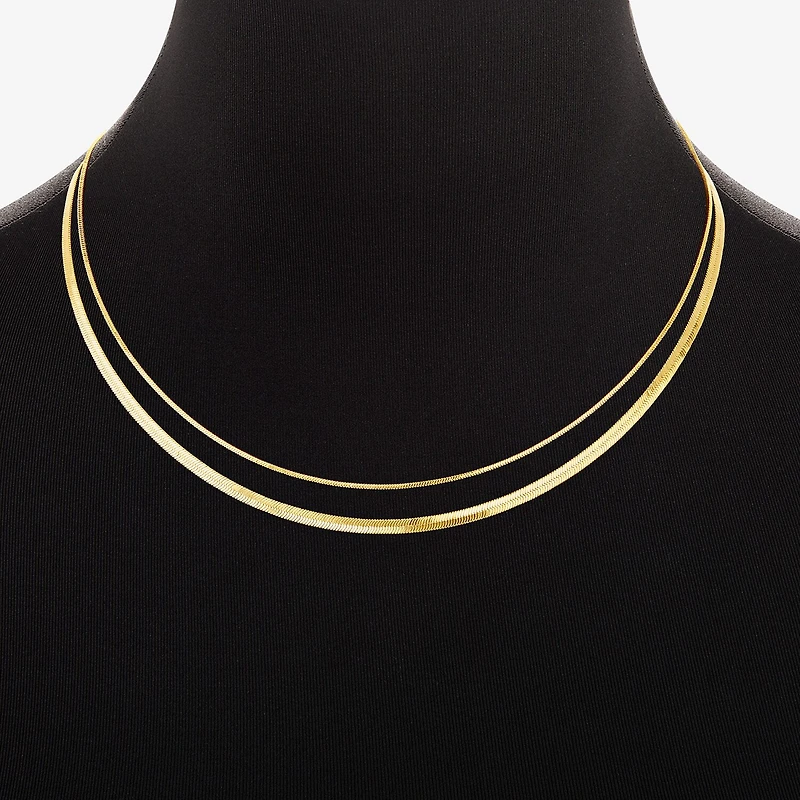 Womens 18K Gold Over Brass 2-pc. Necklace Set