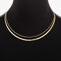 Womens 18K Gold Over Brass 2-pc. Necklace Set
