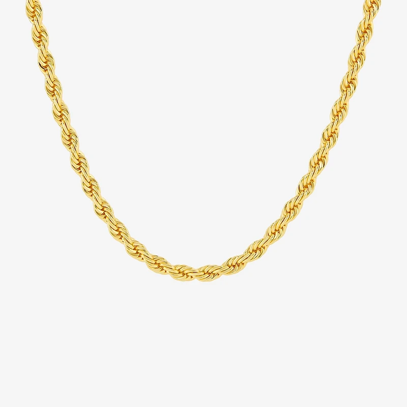 Silver Reflections Womens 18K Gold Over Brass 24 Inch Rope Chain Necklace