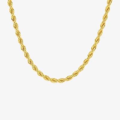 Silver Reflections Womens 18K Gold Over Brass 24 Inch Rope Chain Necklace