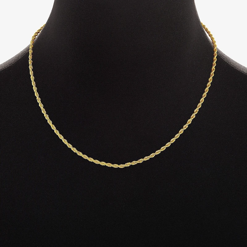 Silver Reflections Womens 18K Gold Over Brass 24 Inch Rope Chain Necklace
