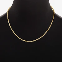 Silver Reflections Womens 18K Gold Over Brass 24 Inch Rope Chain Necklace