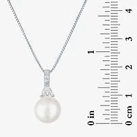 Womens Cultured Freshwater Pearl Sterling Silver Round 18 Inch Pendant Necklace