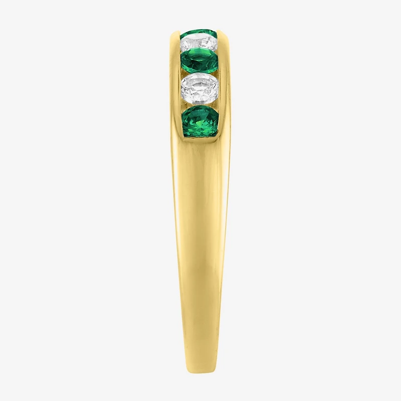 Gemstone 14K Gold Over Silver Sterling Band