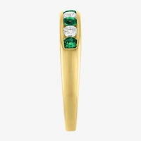 Gemstone 14K Gold Over Silver Sterling Band