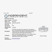 Signature By Modern Bride (F / VS2) Womens 4 CT. T.W. Lab Grown White Diamond 10K or 14K Gold Round Side Stone Bridal Set