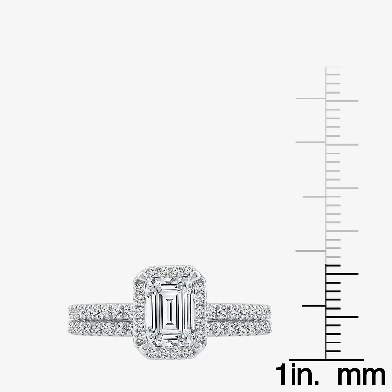 Signature By Modern Bride Womens 2 CT. T.W. Lab Grown White Diamond 10K or 14K Gold Side Stone Bridal Set