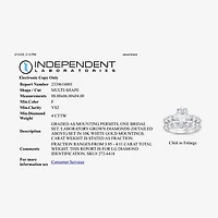 Signature By Modern Bride (G / Si1-Si2) Womens 4 CT. T.W. Lab Grown White Diamond 10K Gold Oval Side Stone Bridal Set