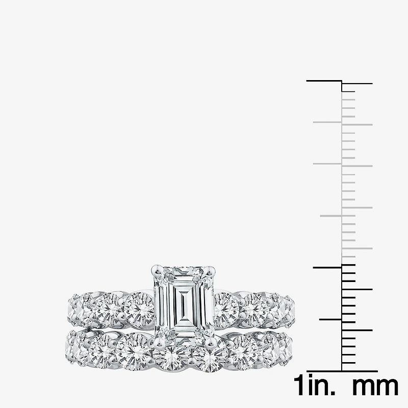 Signature By Modern Bride (G / Si1-Si2) Womens 4 CT. T.W. Lab Grown White Diamond 10K Gold Side Stone Bridal Set