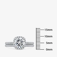 Signature By Modern Bride Womens 2 CT. T.W. Lab Grown White Diamond 10K Gold Round Side Stone Halo Bridal Set
