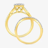 Womens 3/4 CT. T.W. Natural White Diamond 10K Gold Bridal Set