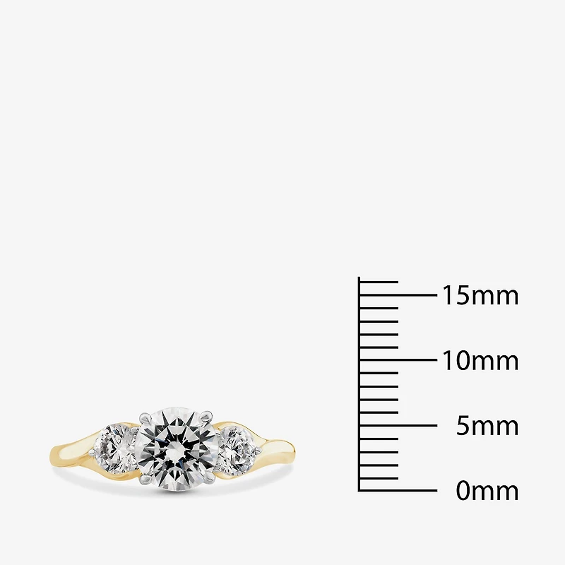 Love Lives Forever (G / Si1-Si2) Womens 2 CT. T.W. Lab Grown White Diamond 10K Gold Round 3-Stone Engagement Ring