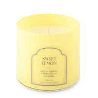 Distant Lands 14oz Sweet Lemon 3-Wick Scented Jar Candle