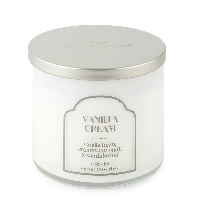 Distant Lands 14oz Vanilla Cream 3-Wick Scented Jar Candle
