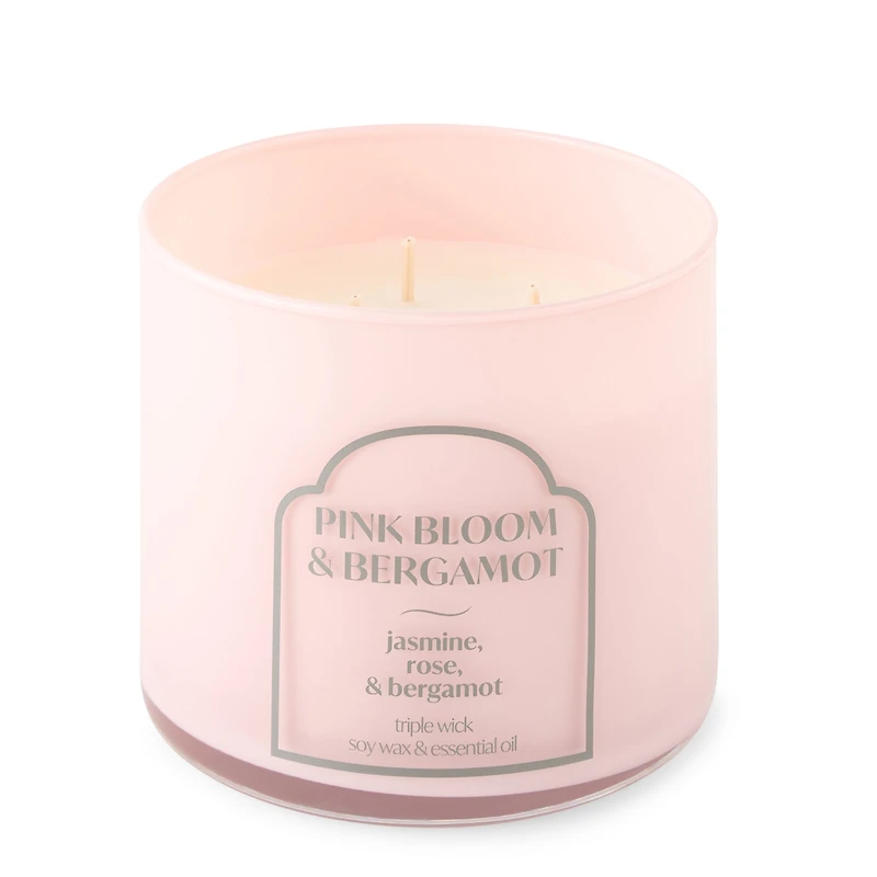 Distant Lands 14oz Pink Bloom & Bergamot 3-Wick Scented Jar Candle