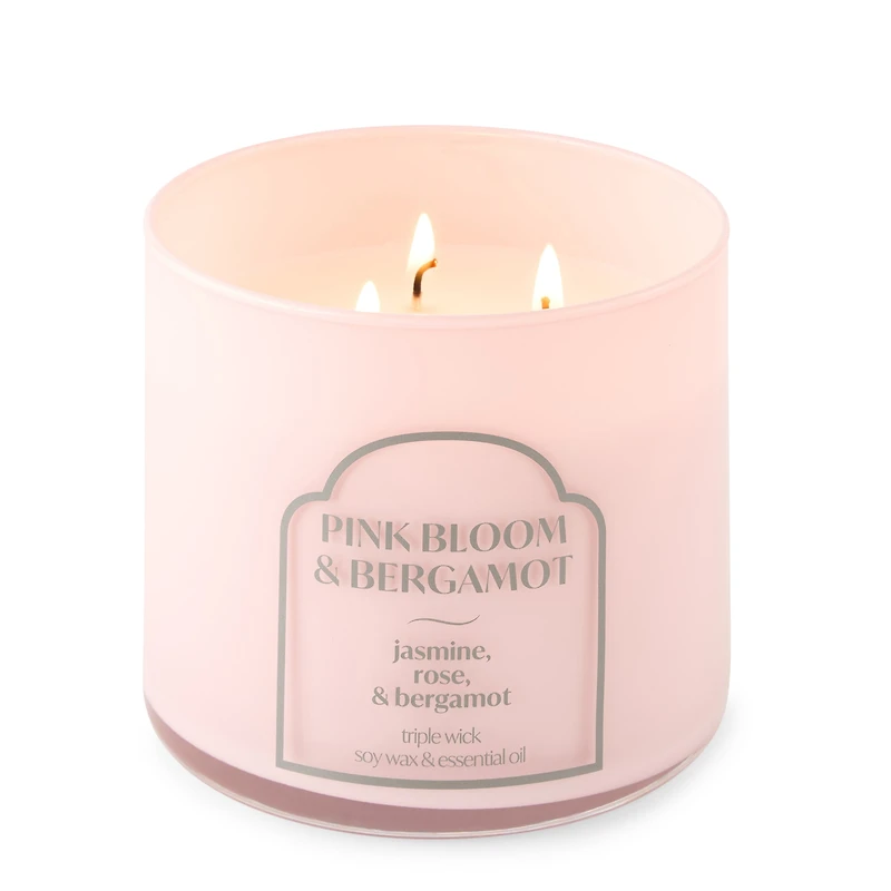 Distant Lands 14oz Pink Bloom & Bergamot 3-Wick Scented Jar Candle