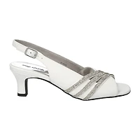 Easy Street Teton Womens Round Open Toe Stiletto Heel Pumps