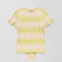 Thereabouts Little & Big Kid Boys Bodysuit Closure Easy-on + Easy-off Adaptive Crew Neck Short Sleeve Bodysuit