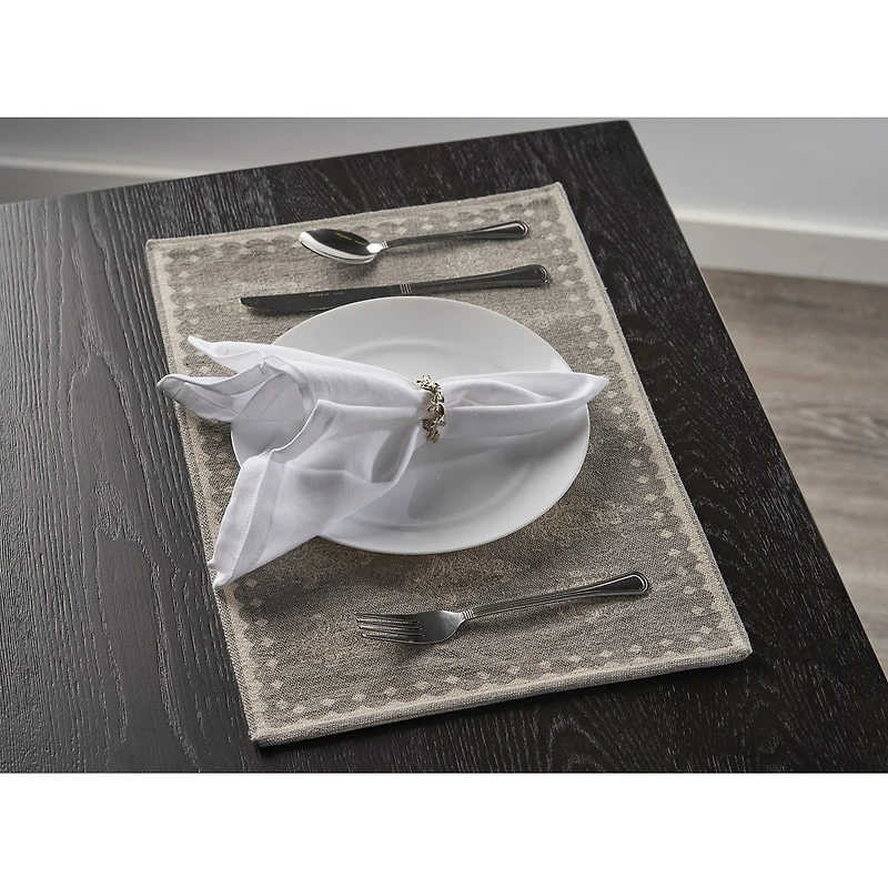 LR Home Sarah Damask 4 Pack Placemat