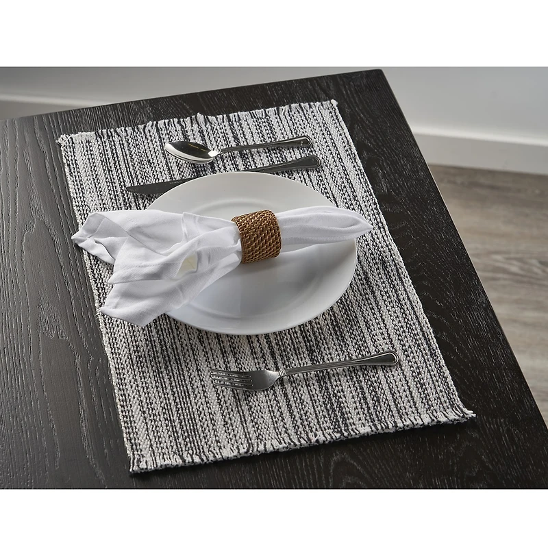 LR Home Jade Striped 4 Pack Placemat