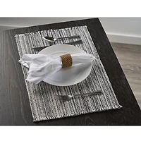 LR Home Jade Striped 4 Pack Placemat