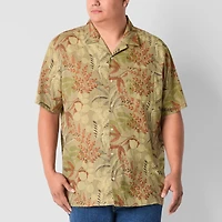 mutual weave Mens Easy-on + Easy-off Short Sleeve Classic Fit Big and Tall Button-Down Shirt